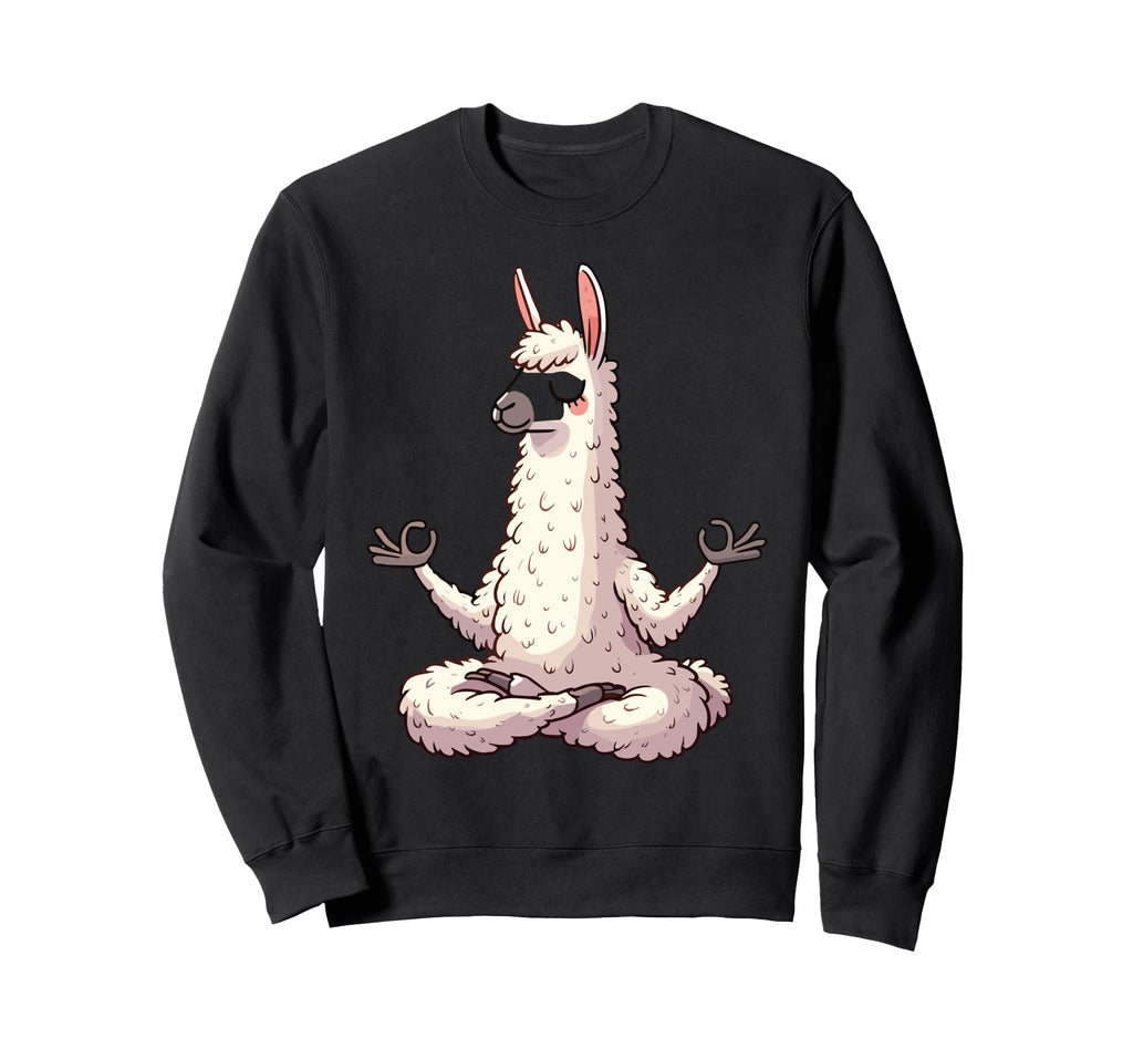 Meditation Llama Yoga Pose Sweatshirt - Fun Novelty Design for Adults - T-Shirt, Sweatshirt, Hoodie