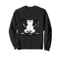 Meditation Cat Yoga Pose Relaxing Animal Sweatshirt - Unique Graphic Unisex - T-Shirt, Sweatshirt, Hoodie