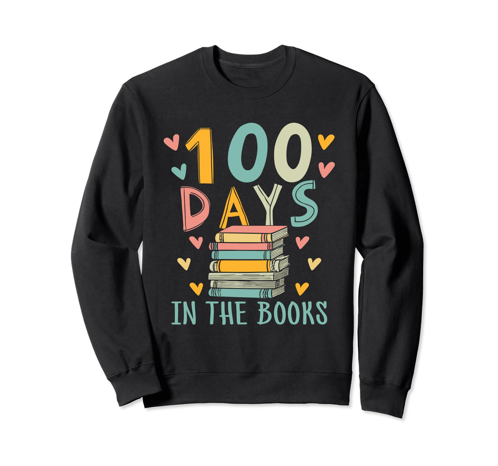 100 Days Books Book Reading Sweatshirt - Casual Everyday Wear for Adults - T-Shirt, Sweatshirt, Hoodie