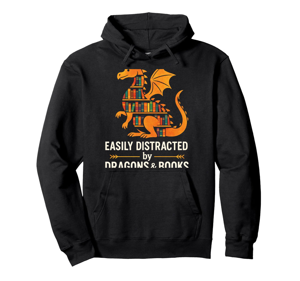 Easily Distracted Dragons Books Book Hoodie - Streetwear Style for Adults - T-Shirt, Sweatshirt, Hoodie