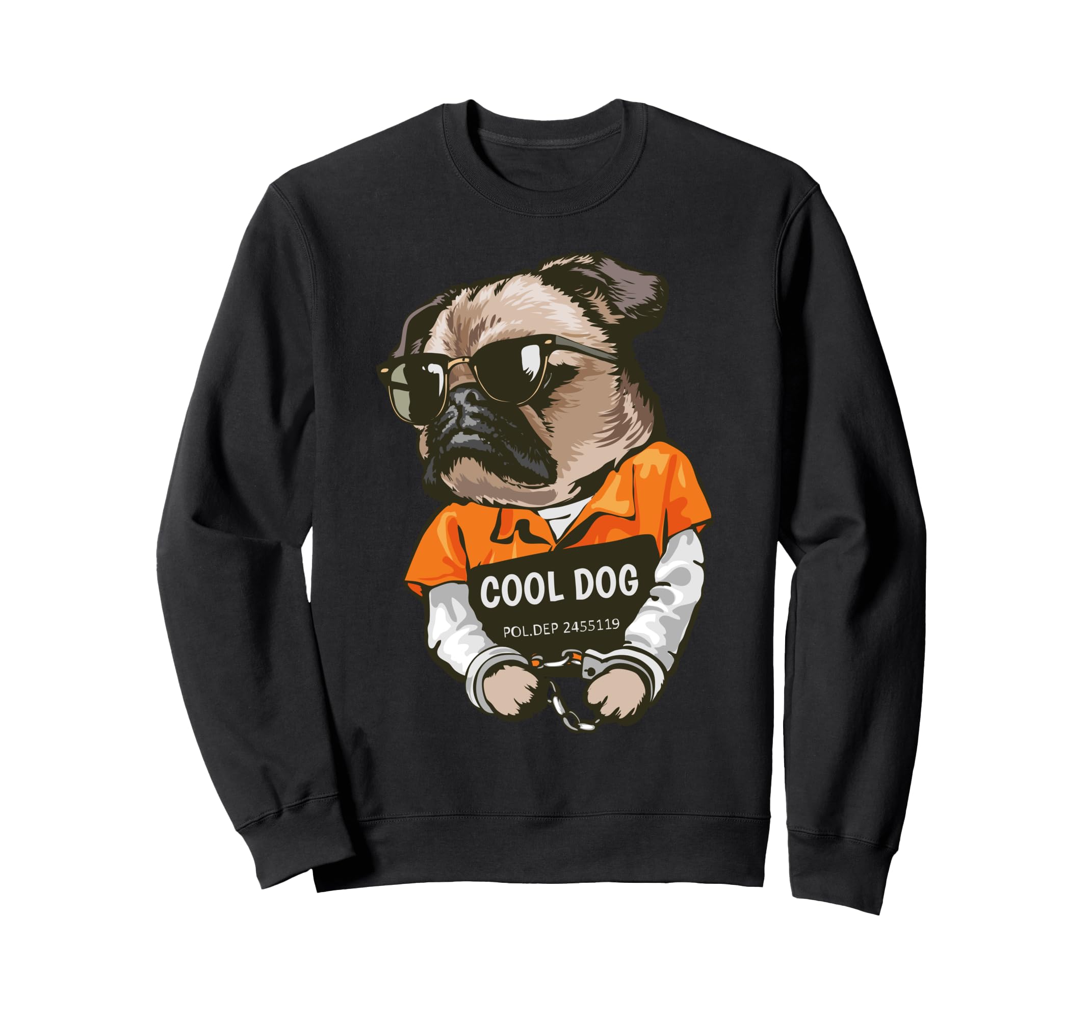 Pug Rebel Funny Pugaholic Swag Sweatshirt - Trendy Graphic for Adults - T-Shirt, Sweatshirt, Hoodie