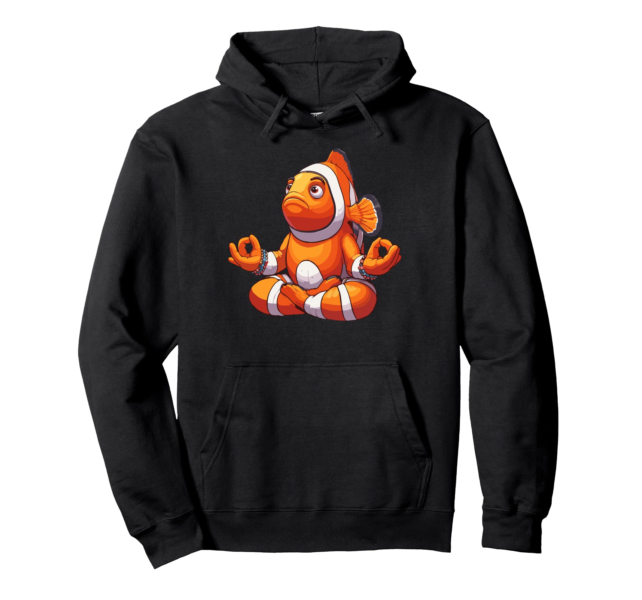 Meditation Clownfish Yoga Pose Relaxing Hoodie - Trendy Graphic Unisex - T-Shirt, Sweatshirt, Hoodie