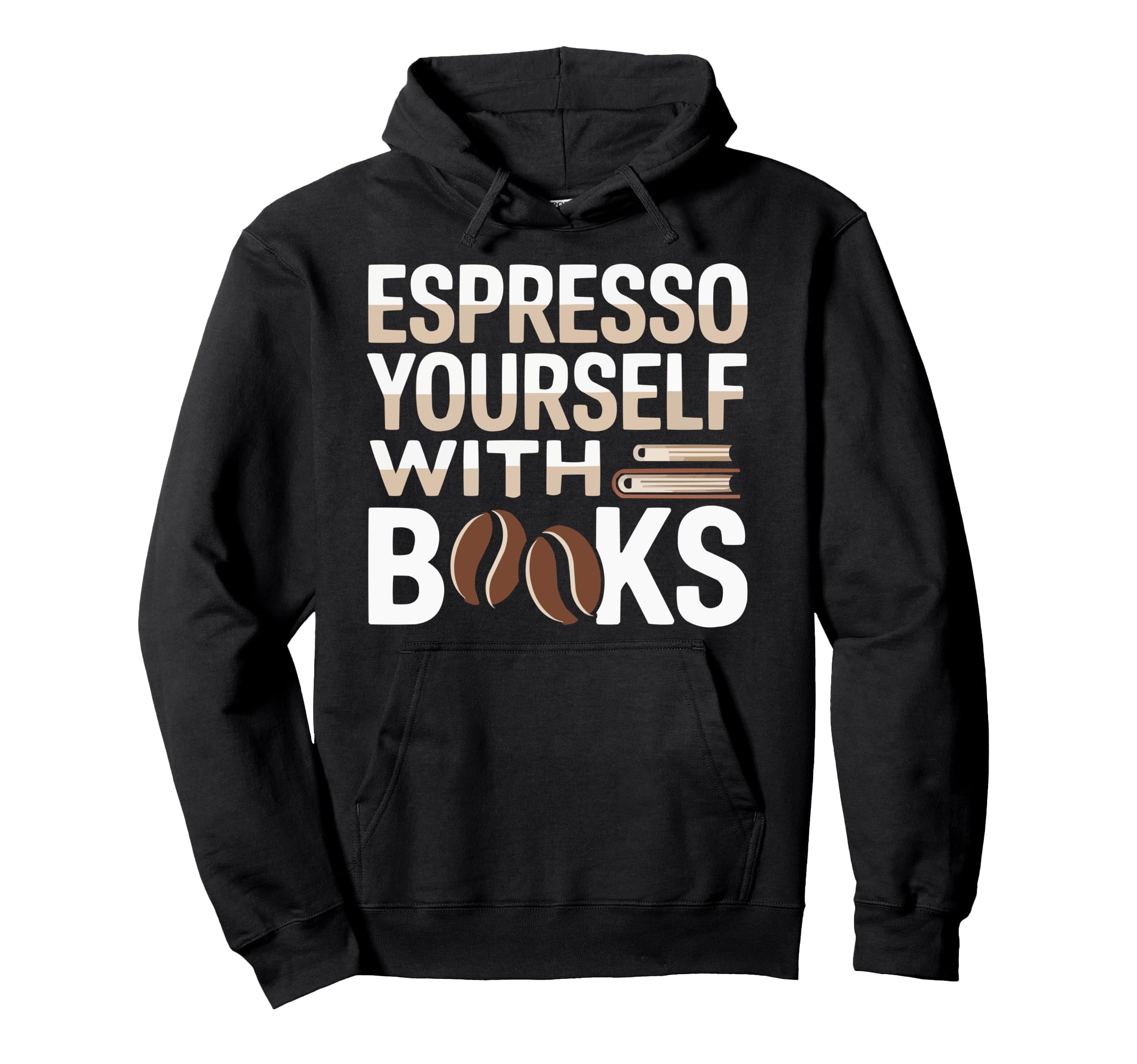 Drinking Coffee Book Lover Bookworm Hoodie - Graphic Print Unisex - T-Shirt, Sweatshirt, Hoodie