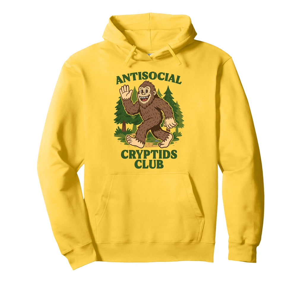 Antisocial Cryptids Club Bigfoot Hoodie - Aesthetic Graphic for Adults - T-Shirt, Sweatshirt, Hoodie