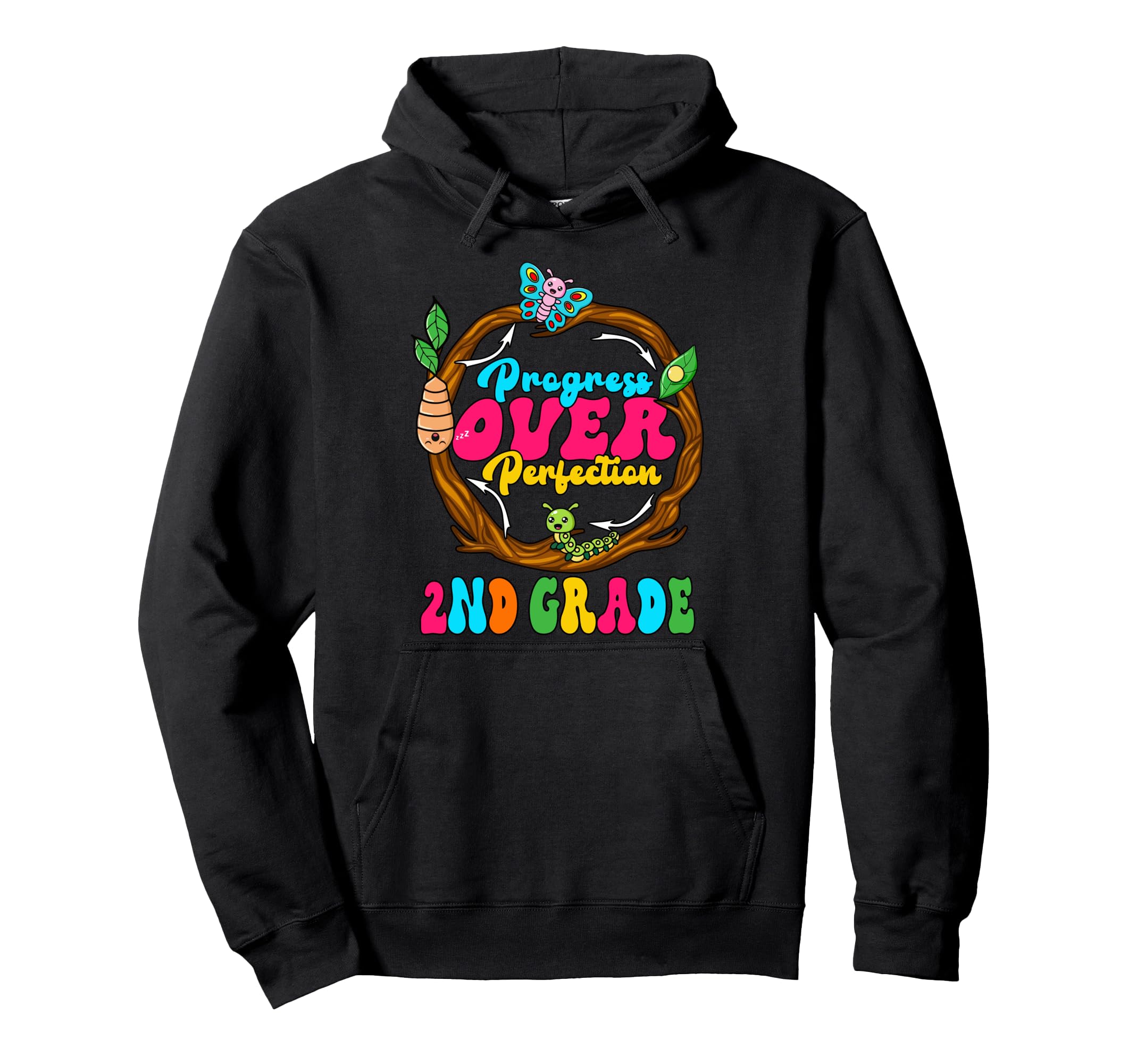 Progress Over Perfection 2Nd Hoodie - Casual Everyday Wear for Adults - T-Shirt, Sweatshirt, Hoodie