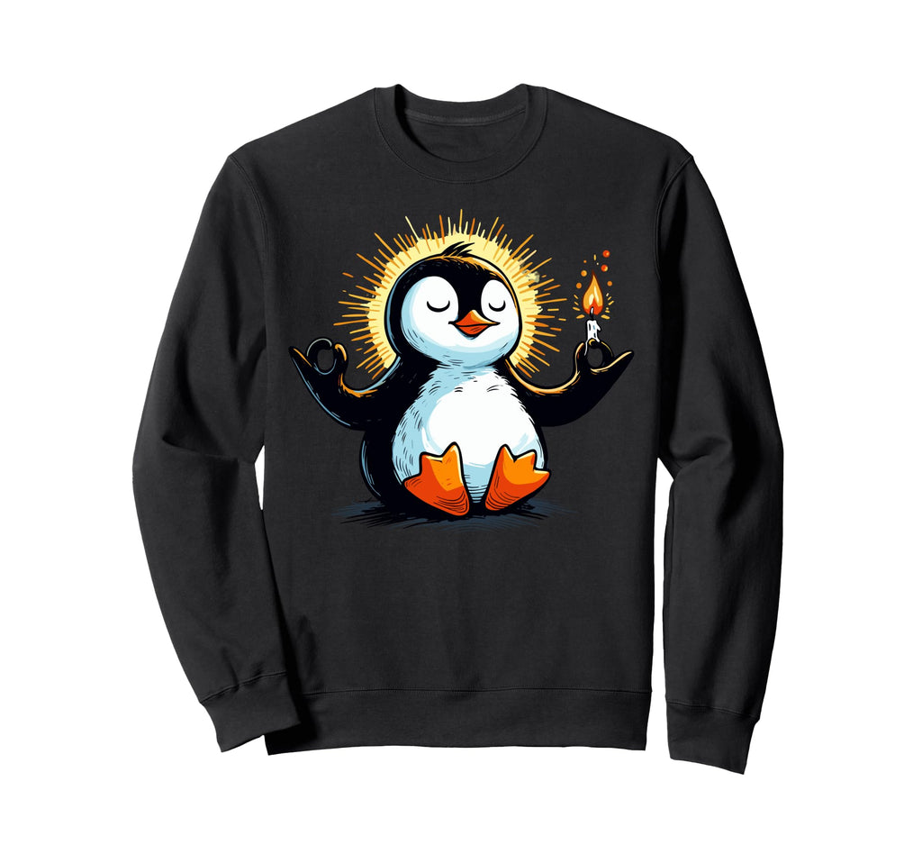 Meditation Penguin Yoga Pose Sweatshirt - Aesthetic Graphic Men Women - T-Shirt, Sweatshirt, Hoodie