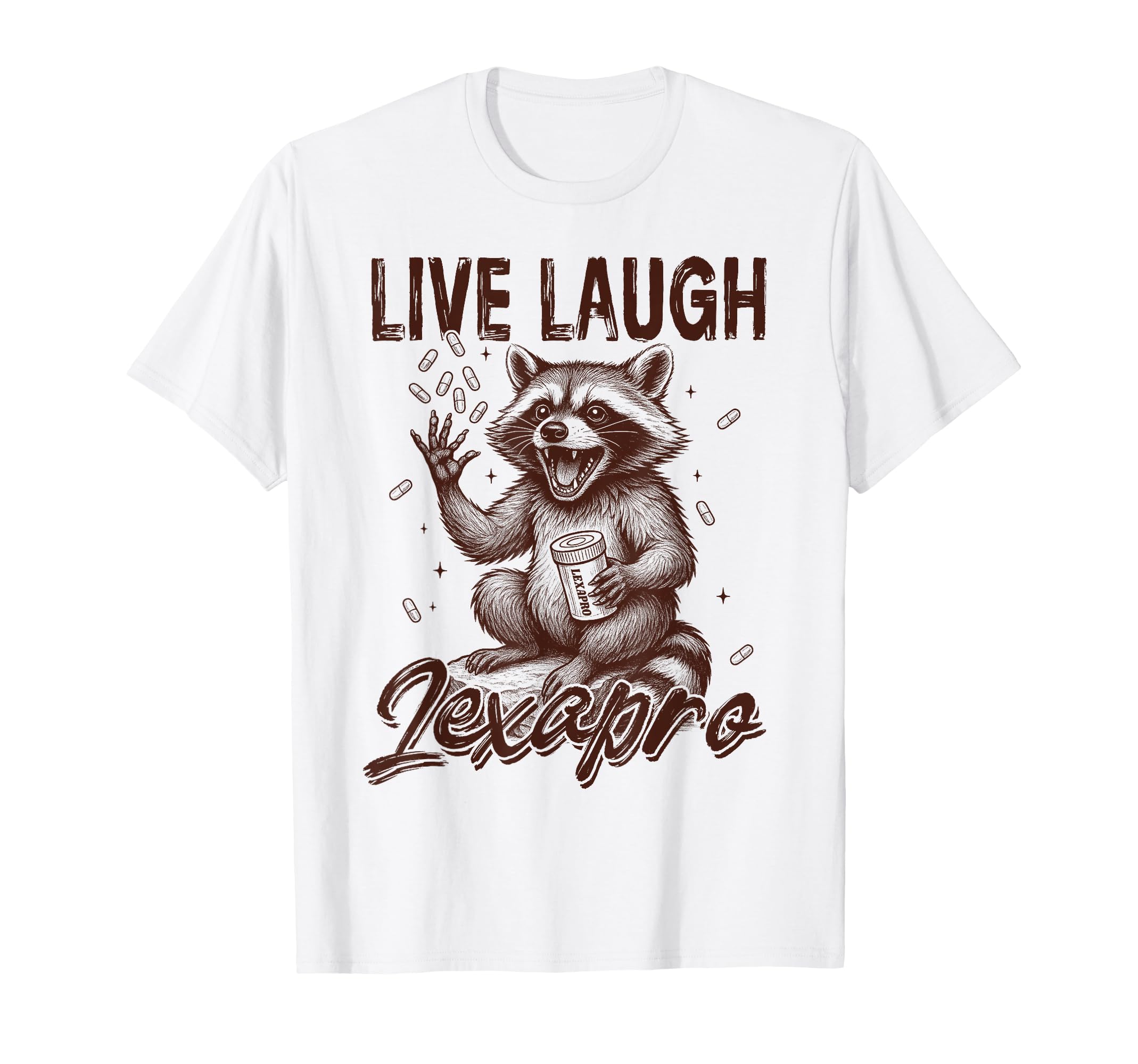 Anxiety Depression Mental Health Racoon T-Shirt - Graphic Print Unisex - T-Shirt, Sweatshirt, Hoodie
