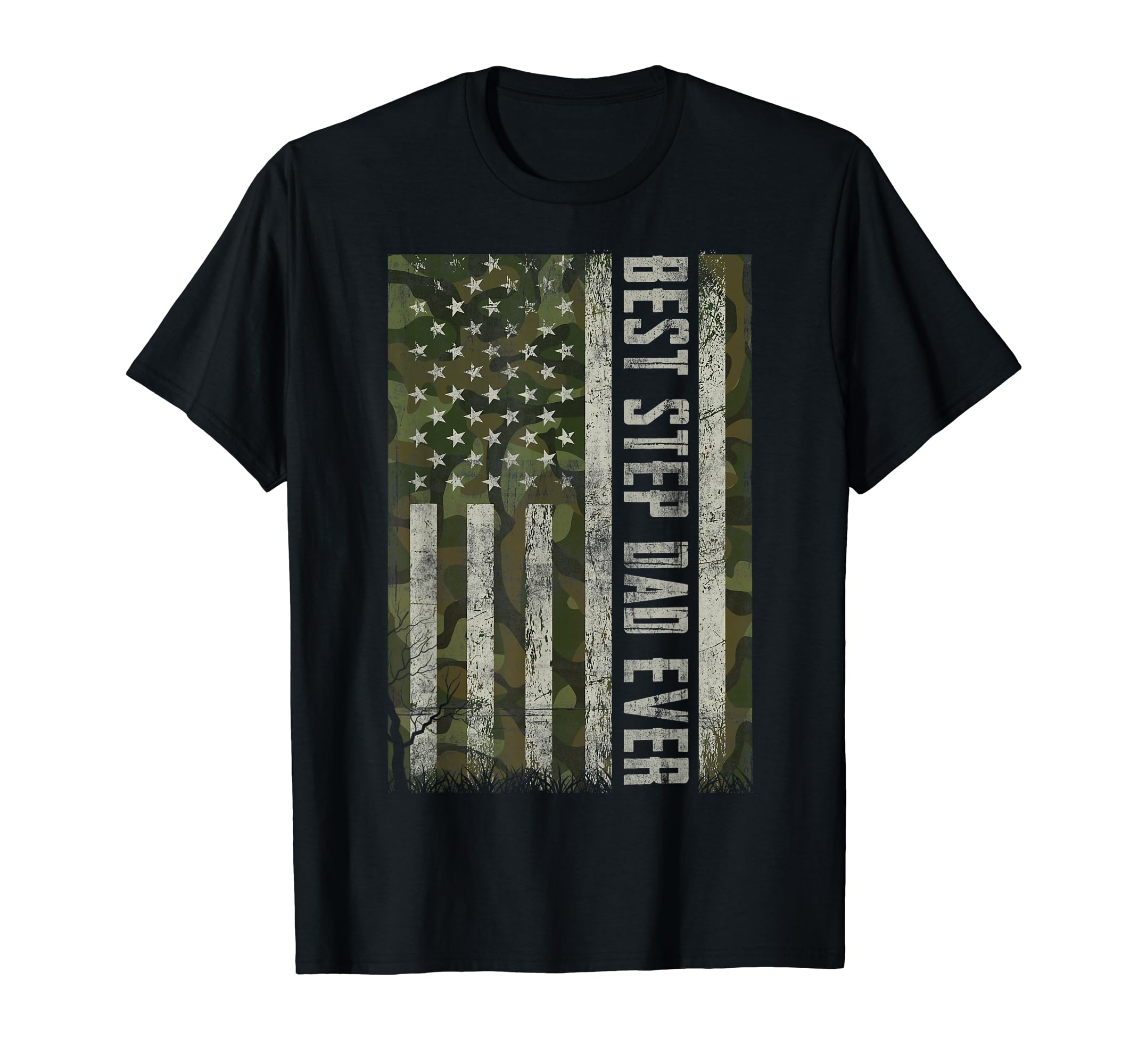 Best Step Dad Ever Us Flag Dad T-Shirt - Casual Everyday Wear Men Women - T-Shirt, Sweatshirt, Hoodie