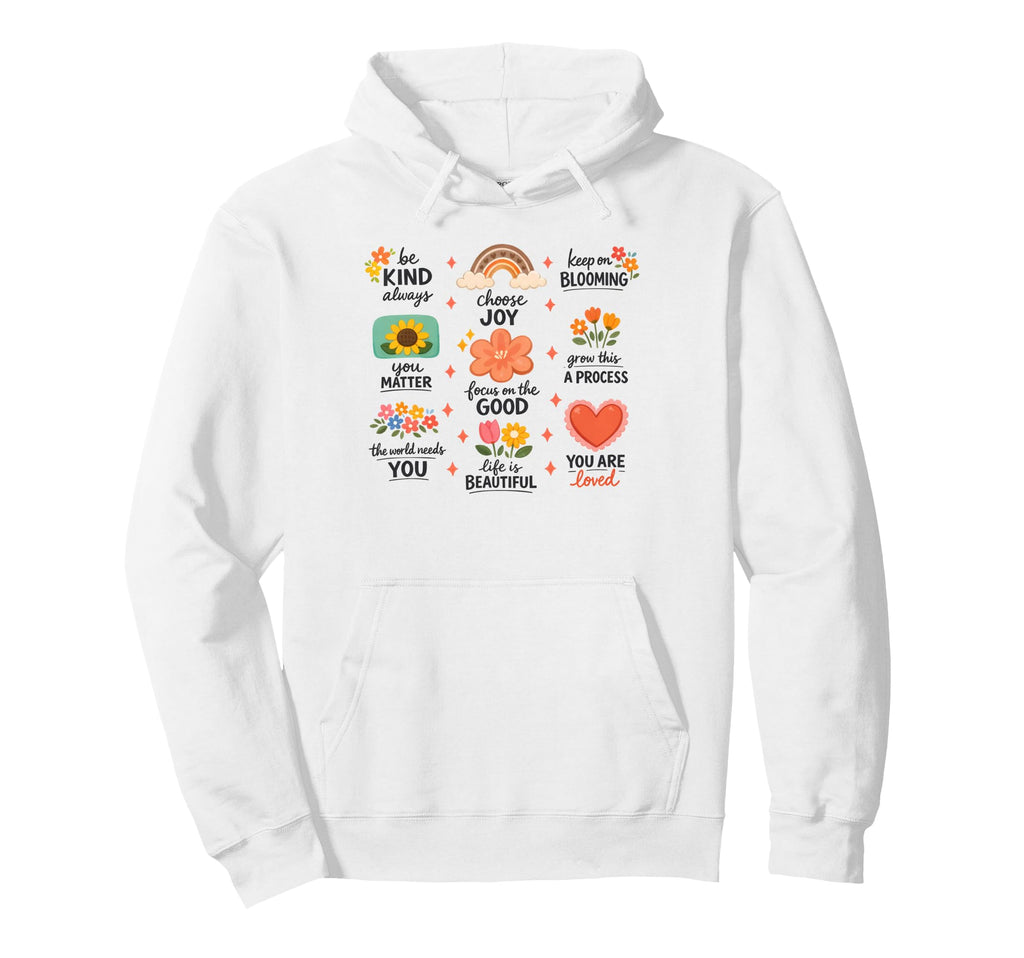 Mental Health Anxiety Be Kind Happiness Hoodie - Unique Graphic Men Women - T-Shirt, Sweatshirt, Hoodie