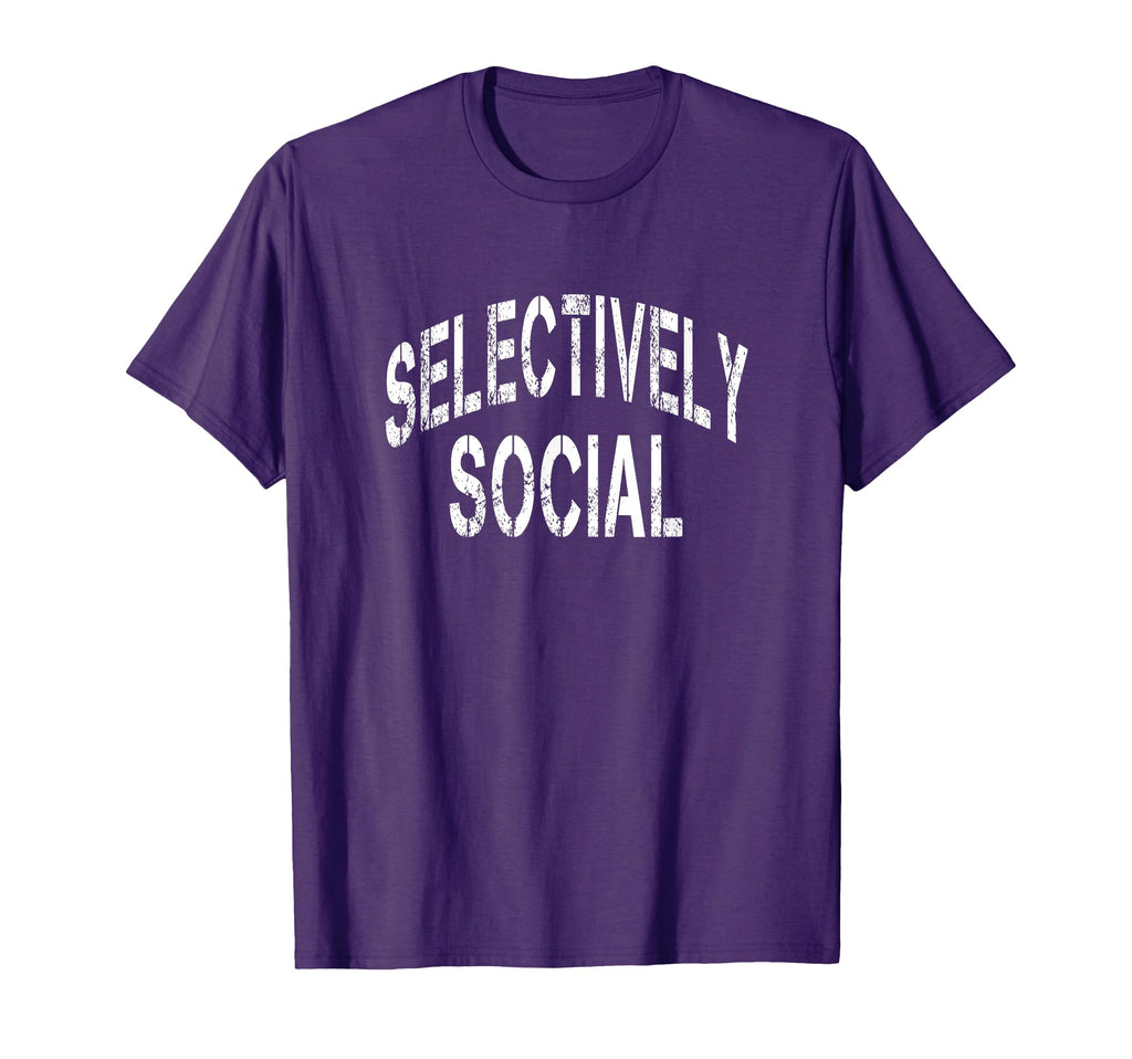 Selectively Social Distressed T-Shirt - Minimalist Print Men Women - T-Shirt, Sweatshirt, Hoodie