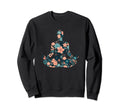 Yoga Meditation Pose Floral Yoga And Sweatshirt - Novelty Apparel Unisex - T-Shirt, Sweatshirt, Hoodie