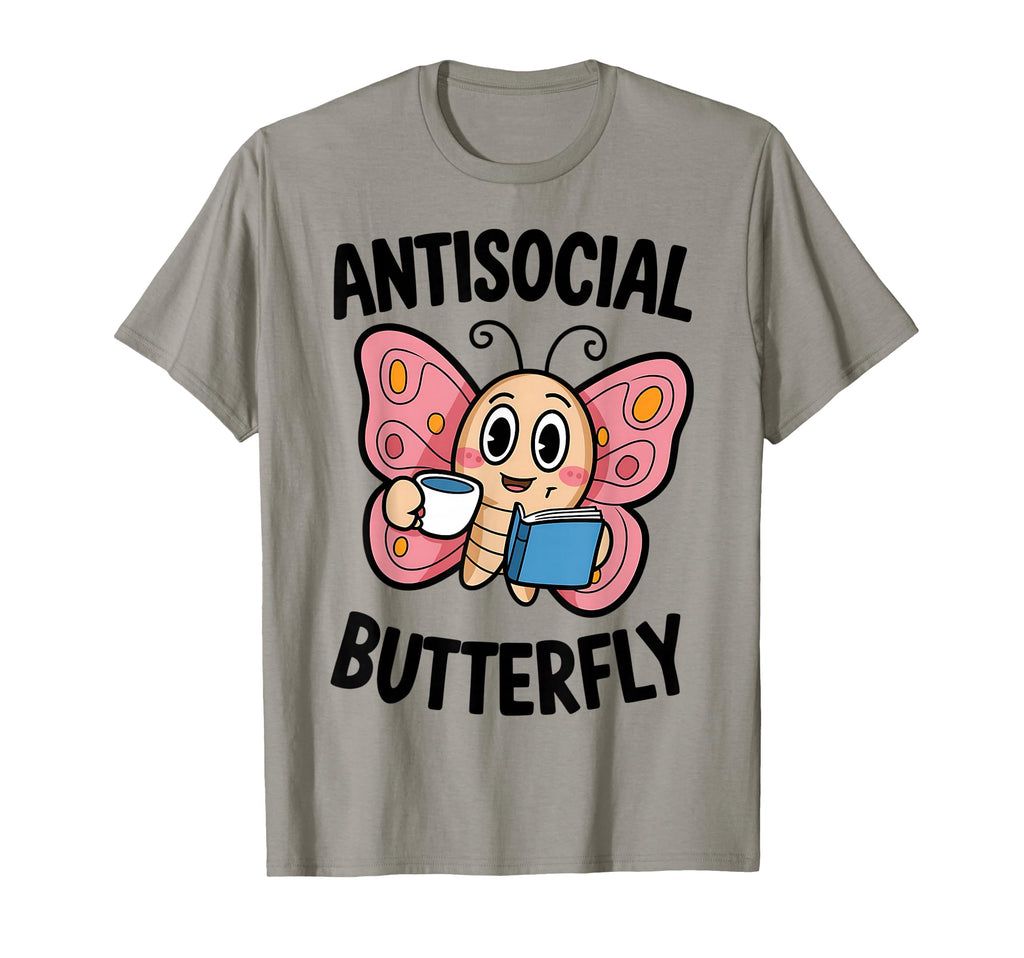 Groovy Anti Social Butterfly Ironic T-Shirt - Fun Novelty Design Unisex - T-Shirt, Sweatshirt, Hoodie