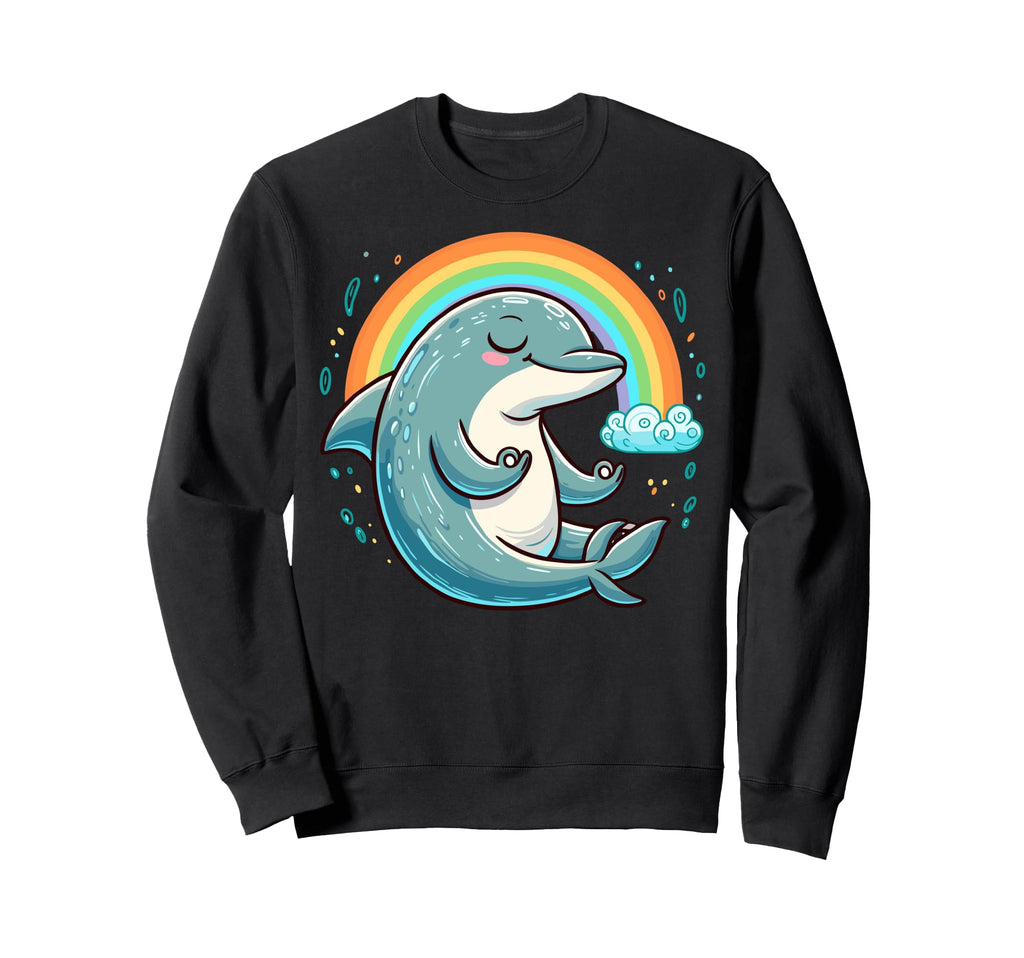 Meditation Dolphin Yoga Pose Sweatshirt - Aesthetic Graphic Men Women - T-Shirt, Sweatshirt, Hoodie