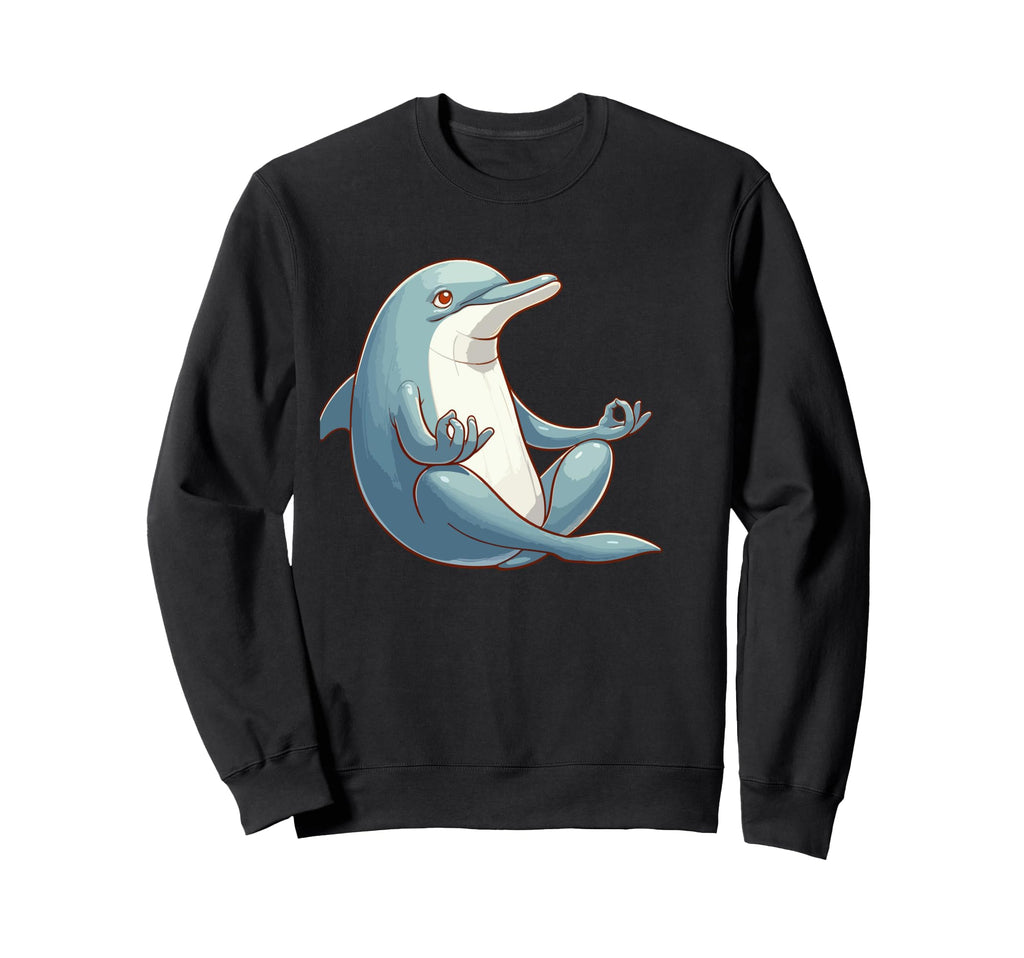 Meditation Dolphin Yoga Pose Sweatshirt - Graphic Print for Adults - T-Shirt, Sweatshirt, Hoodie