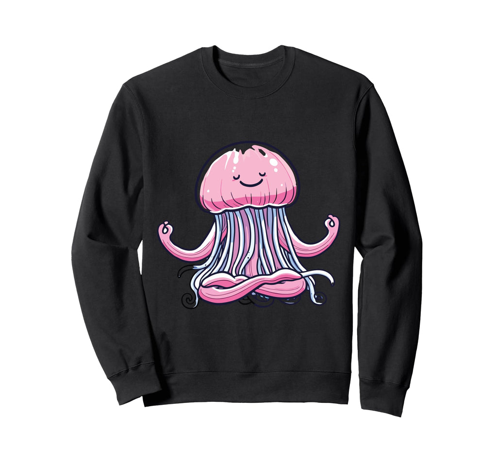 Meditation Jellyfish Yoga Pose Sweatshirt - Streetwear Style Unisex - T-Shirt, Sweatshirt, Hoodie