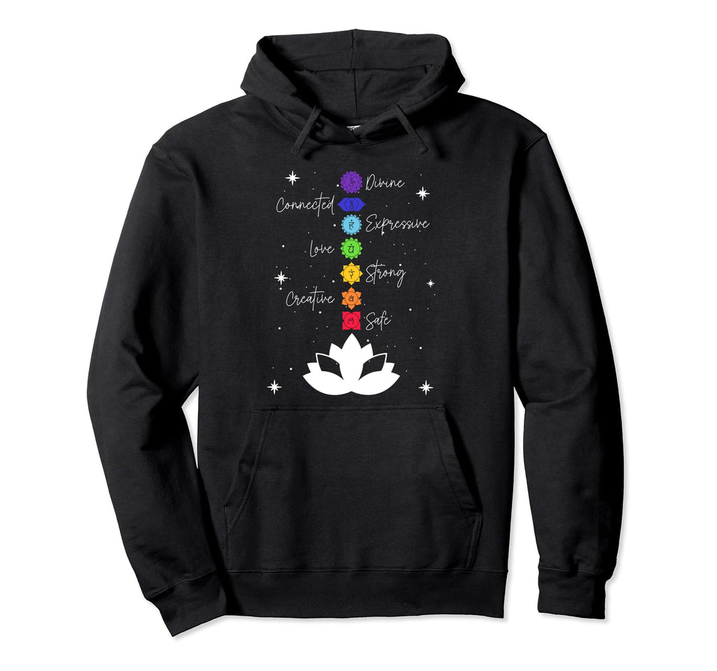 Chakra Chakras Aligned Lotus Mandala Hoodie - Aesthetic Graphic Unisex - T-Shirt, Sweatshirt, Hoodie