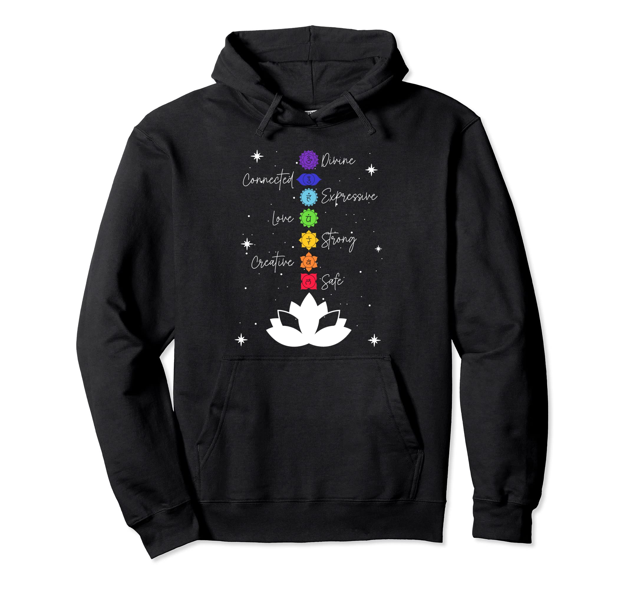 Chakra Chakras Aligned Lotus Mandala Hoodie - Aesthetic Graphic Unisex - T-Shirt, Sweatshirt, Hoodie