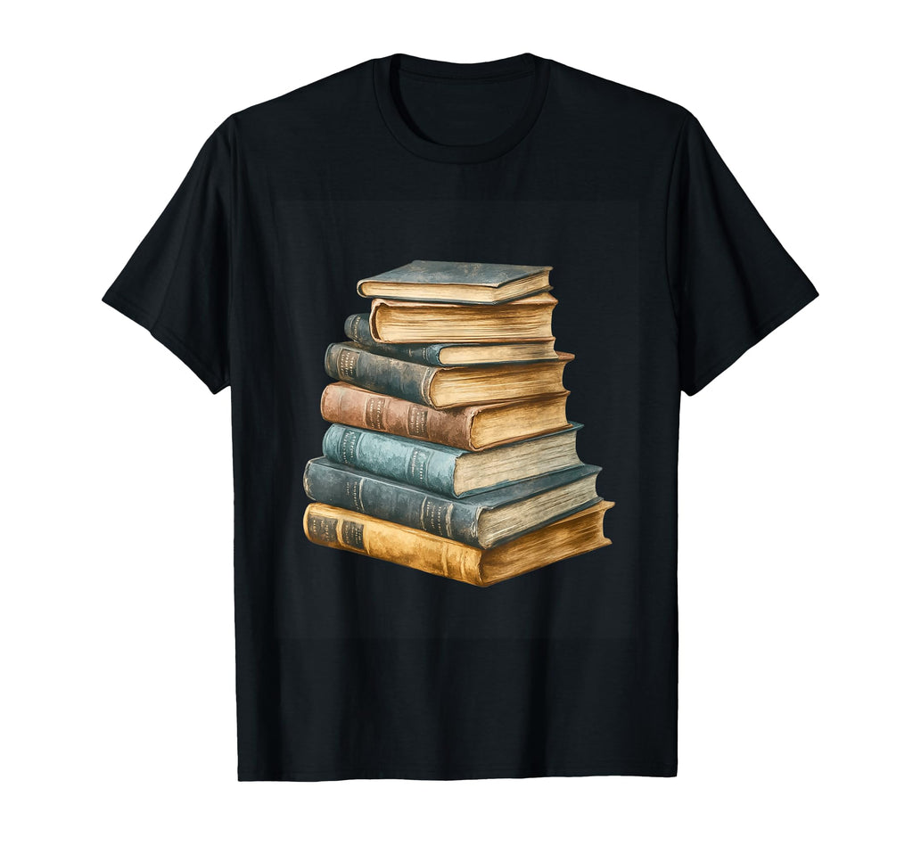 Book Stack Bibliophiles T-Shirt - Custom Art Print for Adults - T-Shirt, Sweatshirt, Hoodie