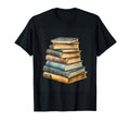 Book Stack Bibliophiles T-Shirt - Custom Art Print for Adults - T-Shirt, Sweatshirt, Hoodie