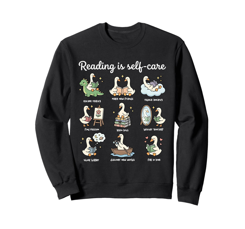 Book Lover Bookish Book Club Goose Sweatshirt - Novelty Apparel Men Women - T-Shirt, Sweatshirt, Hoodie