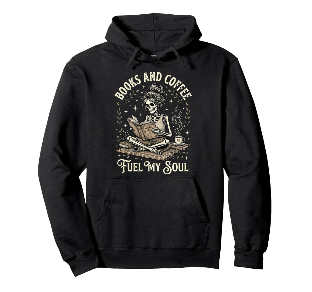Books And Coffee Fuel My Soul Hoodie - Minimalist Print Unisex - T-Shirt, Sweatshirt, Hoodie
