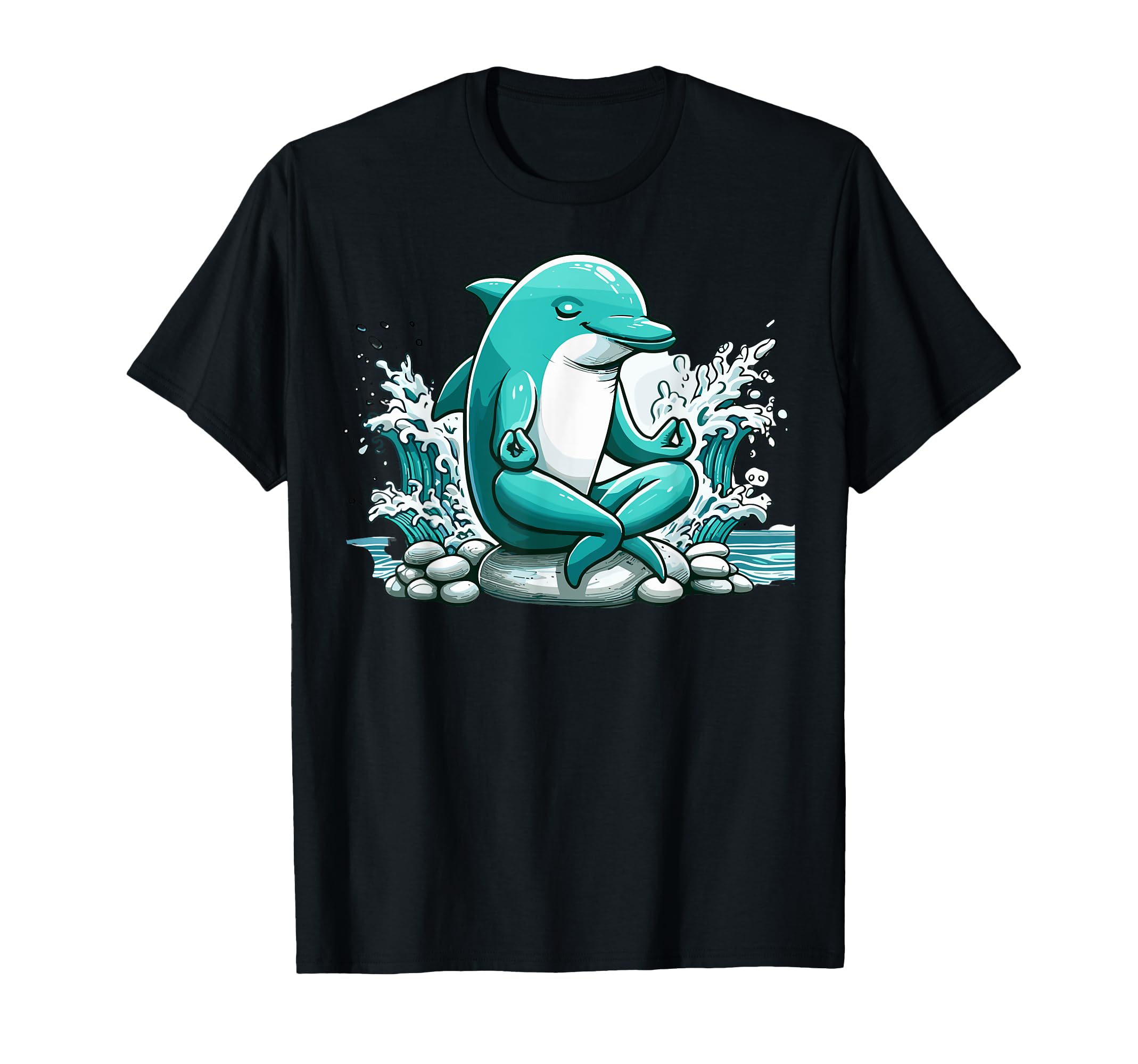 Meditation Dolphin Yoga Pose Relaxing T-Shirt - Fun Novelty Design Unisex - T-Shirt, Sweatshirt, Hoodie