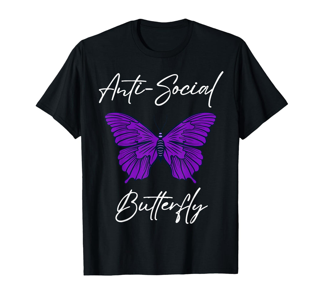 Funny Introvert Antisocial Butterfly T-Shirt - Minimalist Print for Adults - T-Shirt, Sweatshirt, Hoodie