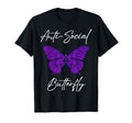 Funny Introvert Antisocial Butterfly T-Shirt - Minimalist Print for Adults - T-Shirt, Sweatshirt, Hoodie