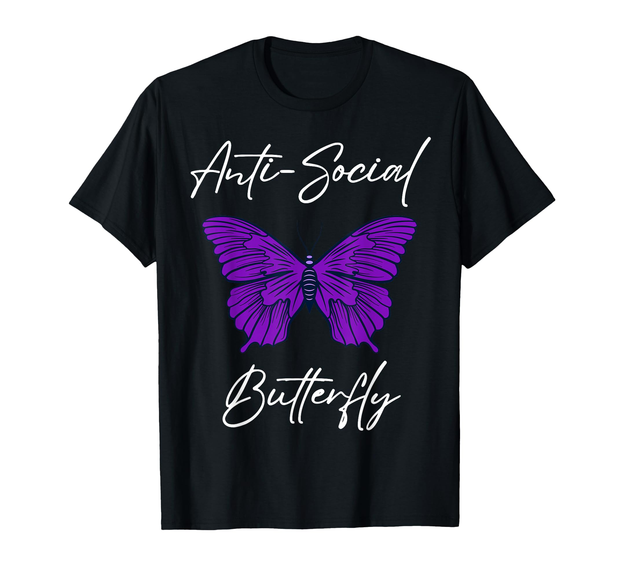 Funny Introvert Antisocial Butterfly T-Shirt - Minimalist Print for Adults - T-Shirt, Sweatshirt, Hoodie