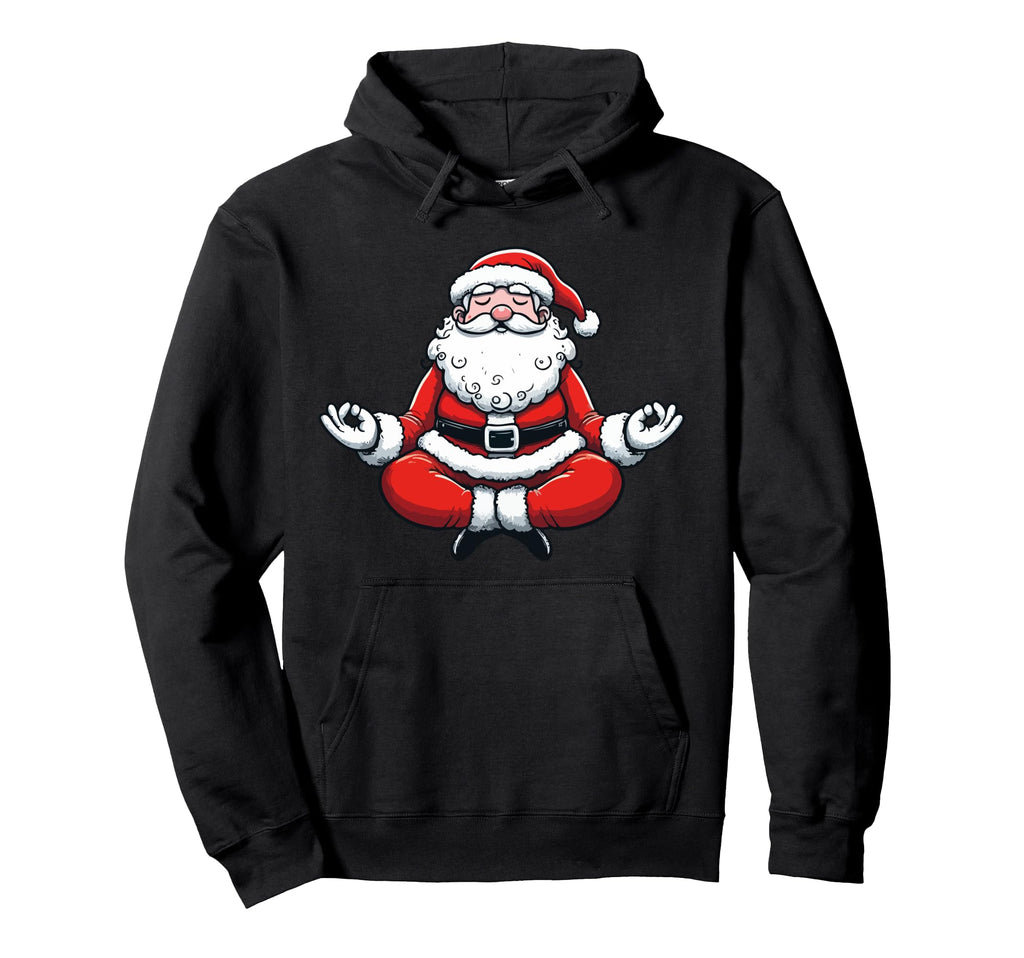 Meditation Santa Yoga Pose Relaxing Animal Hoodie - Unique Graphic Unisex - T-Shirt, Sweatshirt, Hoodie