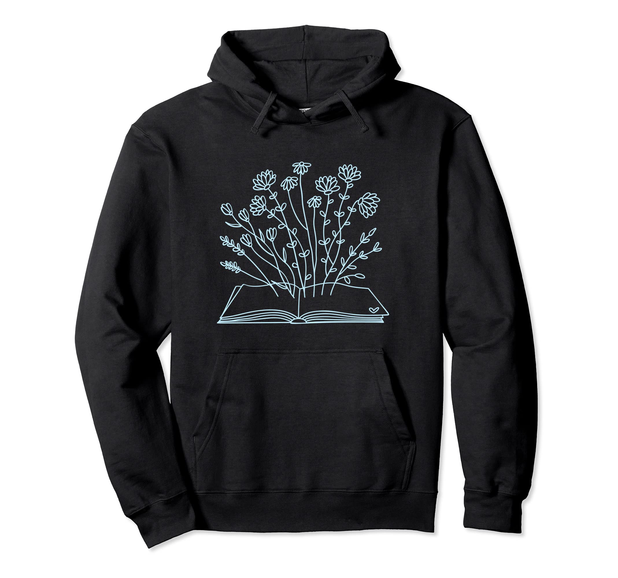 Floral Flower Book Reading Bookworm Hoodie - Casual Everyday Wear Unisex - T-Shirt, Sweatshirt, Hoodie