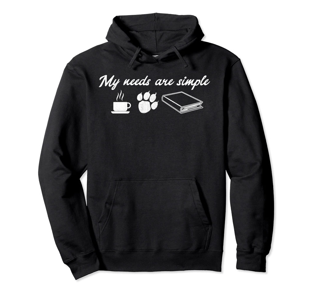 Coffee Tea Book Cat Books Cat Motif Hoodie - Minimalist Print for Adults - T-Shirt, Sweatshirt, Hoodie