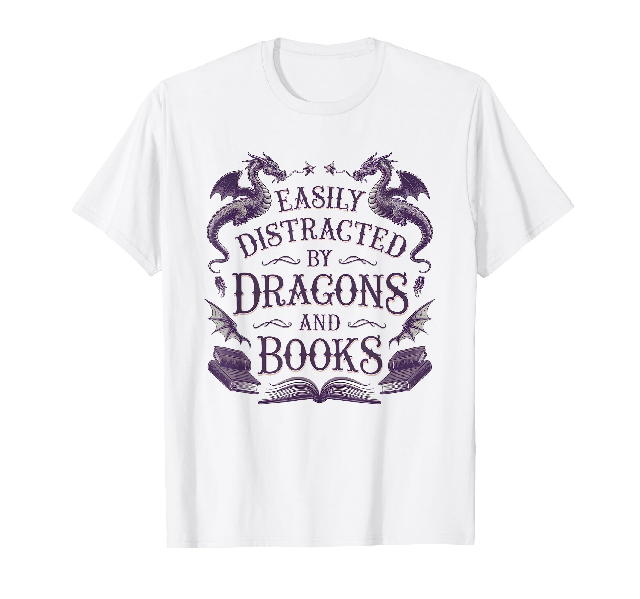 Easily Distracted Books Dragons T-Shirt - Casual Everyday Wear for Adults - T-Shirt, Sweatshirt, Hoodie