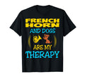 French Horn And Dogs Are My Therapy T-Shirt - Custom Art Print for Adults - T-Shirt, Sweatshirt, Hoodie
