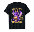Just Who Loves Dragons Books Fantasy T-Shirt - Minimalist Print Men Women - T-Shirt, Sweatshirt, Hoodie