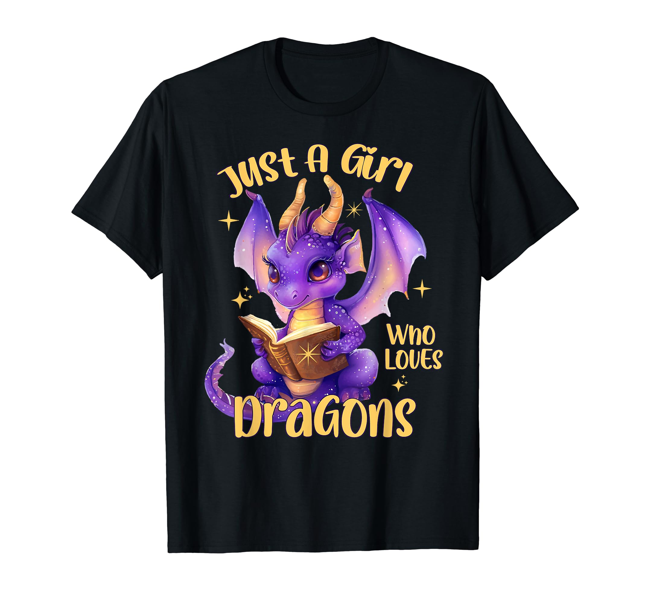 Just Who Loves Dragons Books Fantasy T-Shirt - Minimalist Print Men Women - T-Shirt, Sweatshirt, Hoodie