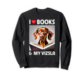 I Love Books And My Vizsla Dog Owner Sweatshirt - Graphic Print for Adults - T-Shirt, Sweatshirt, Hoodie