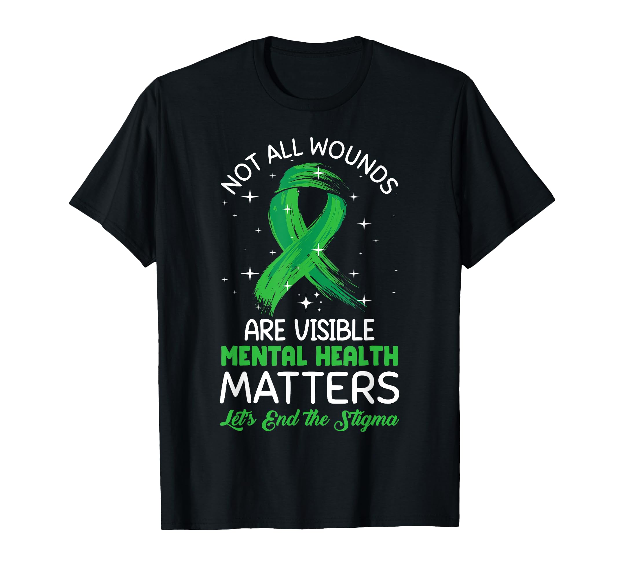 Mental Health Matters Green Ribbon T-Shirt - Novelty Apparel for Adults - T-Shirt, Sweatshirt, Hoodie
