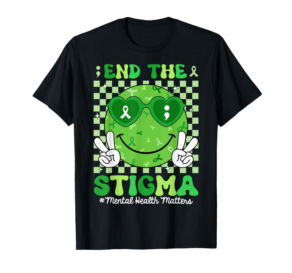 End Stigma Mental Health Matters Awareness T-Shirt - Graphic Print Unisex - T-Shirt, Sweatshirt, Hoodie