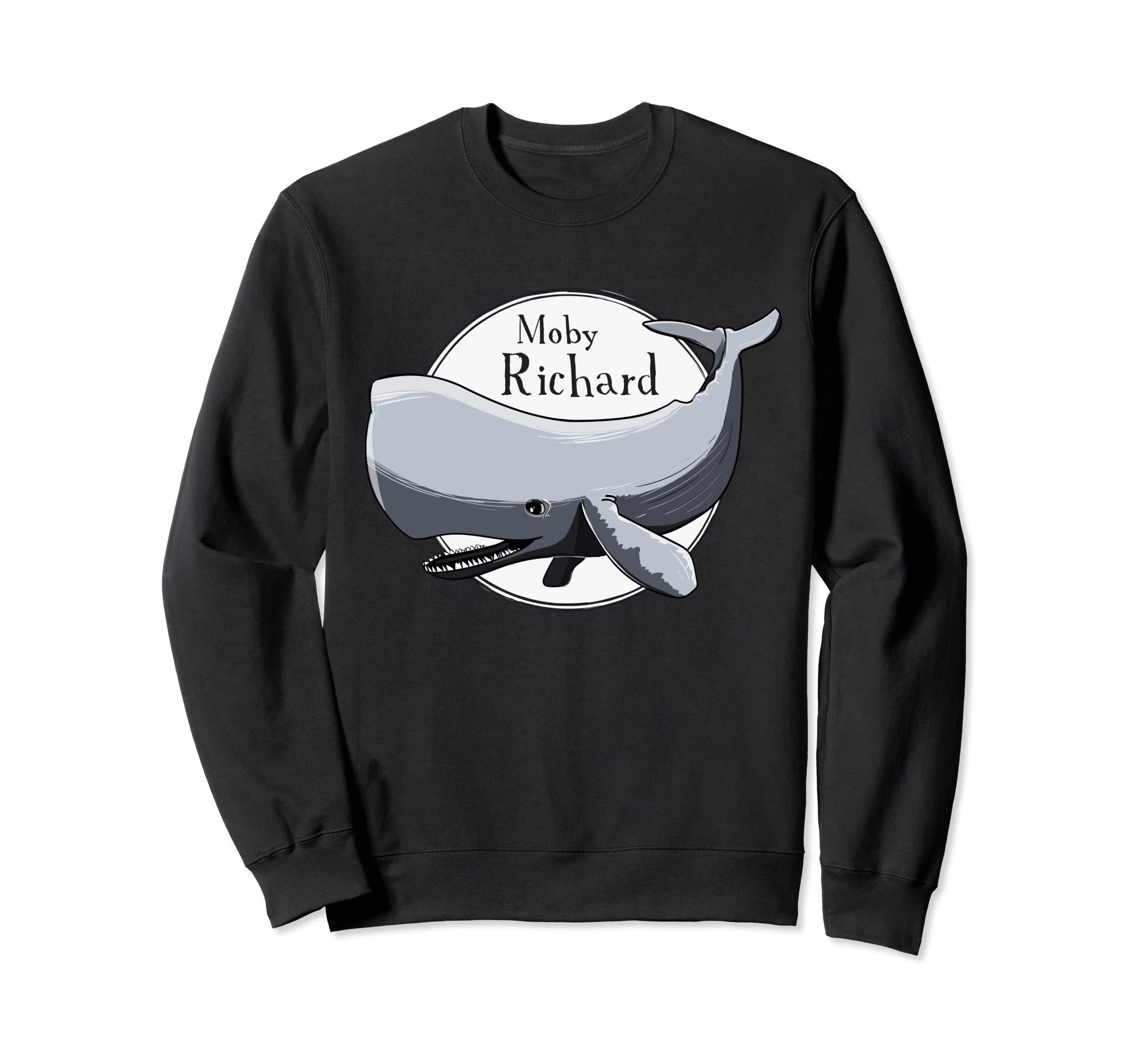 Funny Moby Richard White Whale Sweatshirt - Custom Art Print for Adults - T-Shirt, Sweatshirt, Hoodie