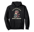 Easily Distracted Books And Dragons Hoodie - Minimalist Print Men Women - T-Shirt, Sweatshirt, Hoodie