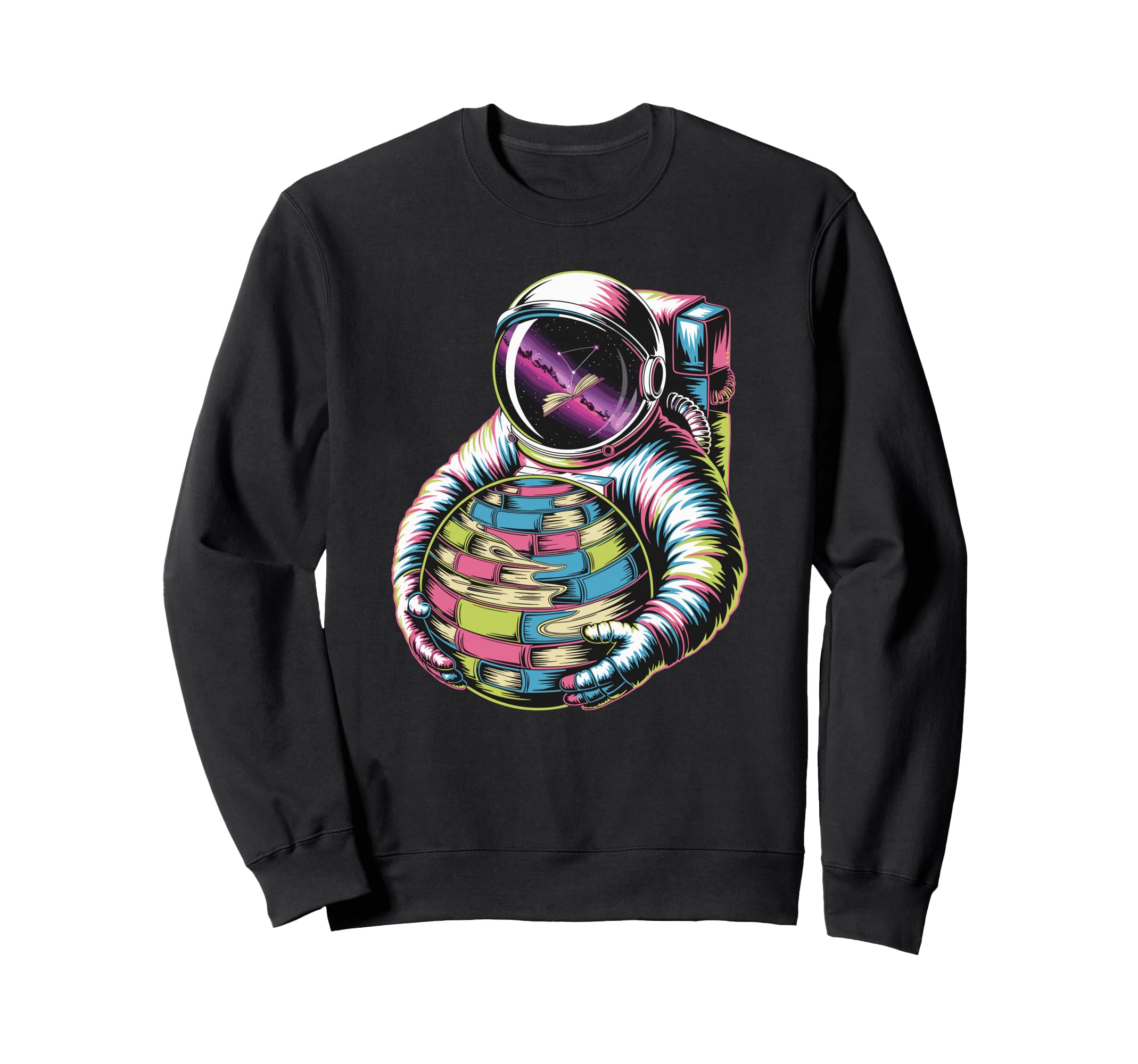 Awesome Cosmic Bibliophile Exploring Sweatshirt - Unique Graphic Men Women - T-Shirt, Sweatshirt, Hoodie