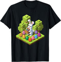 Retro Pixel Video Gamer Easter Egg Hunting Bunny Unisex T-shirt, Sweatshirt, Hoodie, Long Sleeve Tee - T-Shirt, Sweatshirt, Hoodie