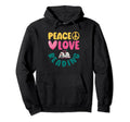 Peace Love Reading Funny Book Lover Hoodie - Unique Graphic for Adults - T-Shirt, Sweatshirt, Hoodie