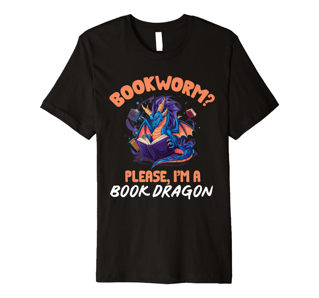 Im Book Drogon Bookworm Dragon Reading T-Shirt - Unique Graphic for Adults - T-Shirt, Sweatshirt, Hoodie