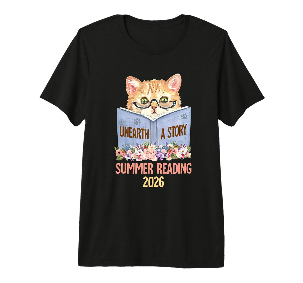 Bookish Cat Lady Summer Reading T-Shirt - Fun Novelty Design for Adults - T-Shirt, Sweatshirt, Hoodie