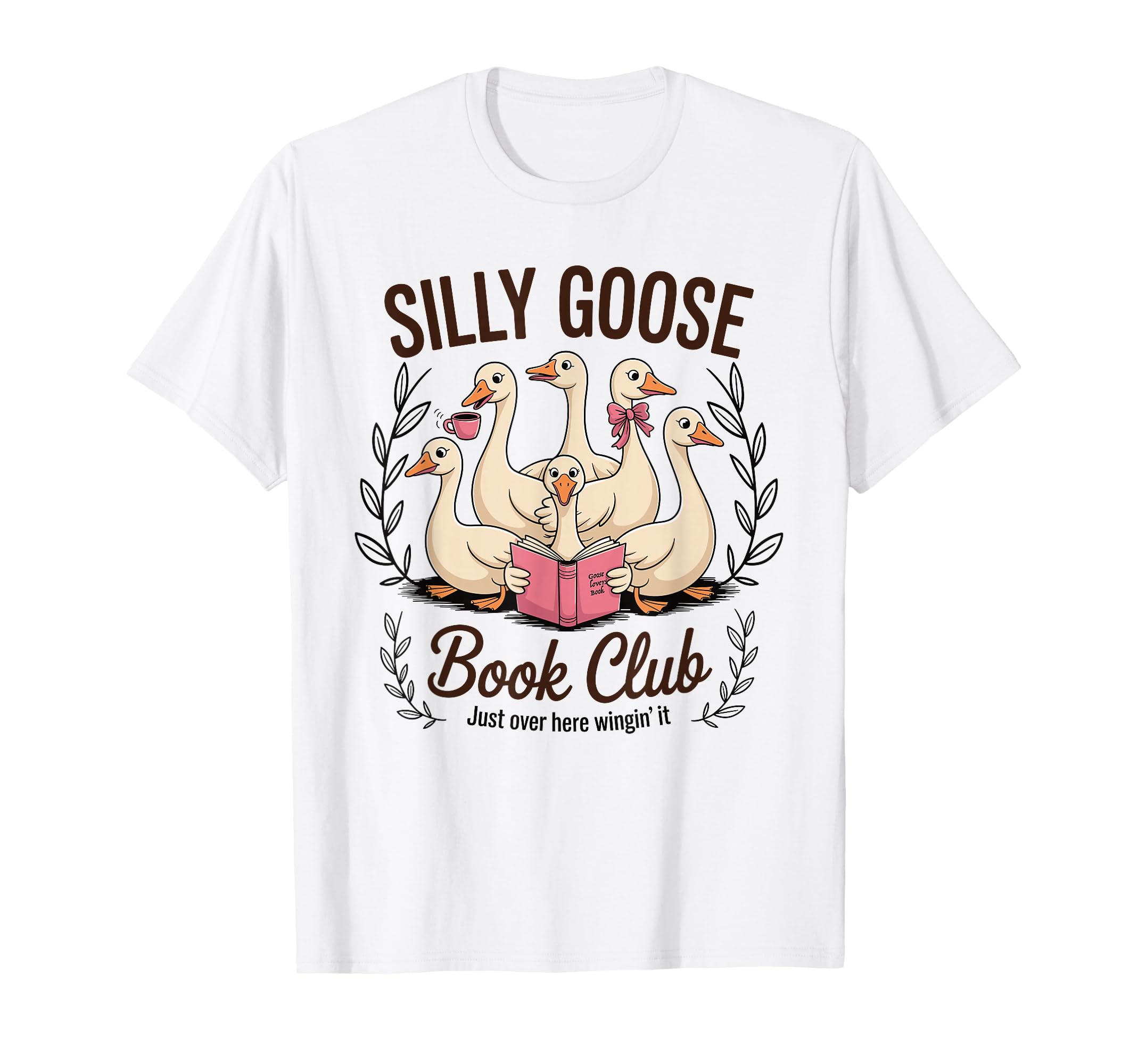 Funny Geese Reading Books Goose Lover T-Shirt - Unique Graphic for Adults - T-Shirt, Sweatshirt, Hoodie