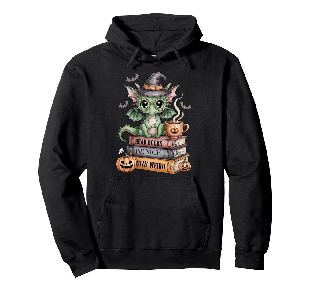 Halloween Book Dragon Hoodie - Trendy Graphic Men Women - T-Shirt, Sweatshirt, Hoodie