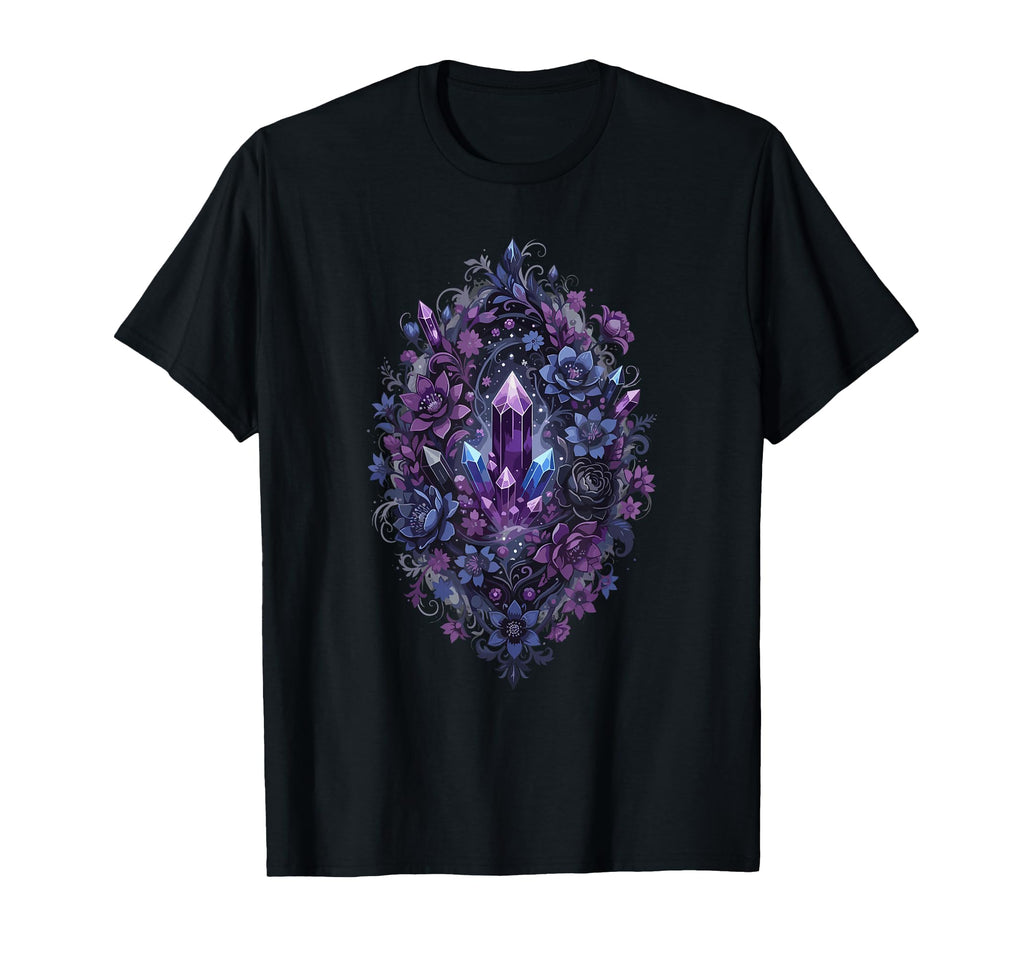 Purple Crystal Bouquet Mystic T-Shirt - Aesthetic Graphic for Adults - T-Shirt, Sweatshirt, Hoodie