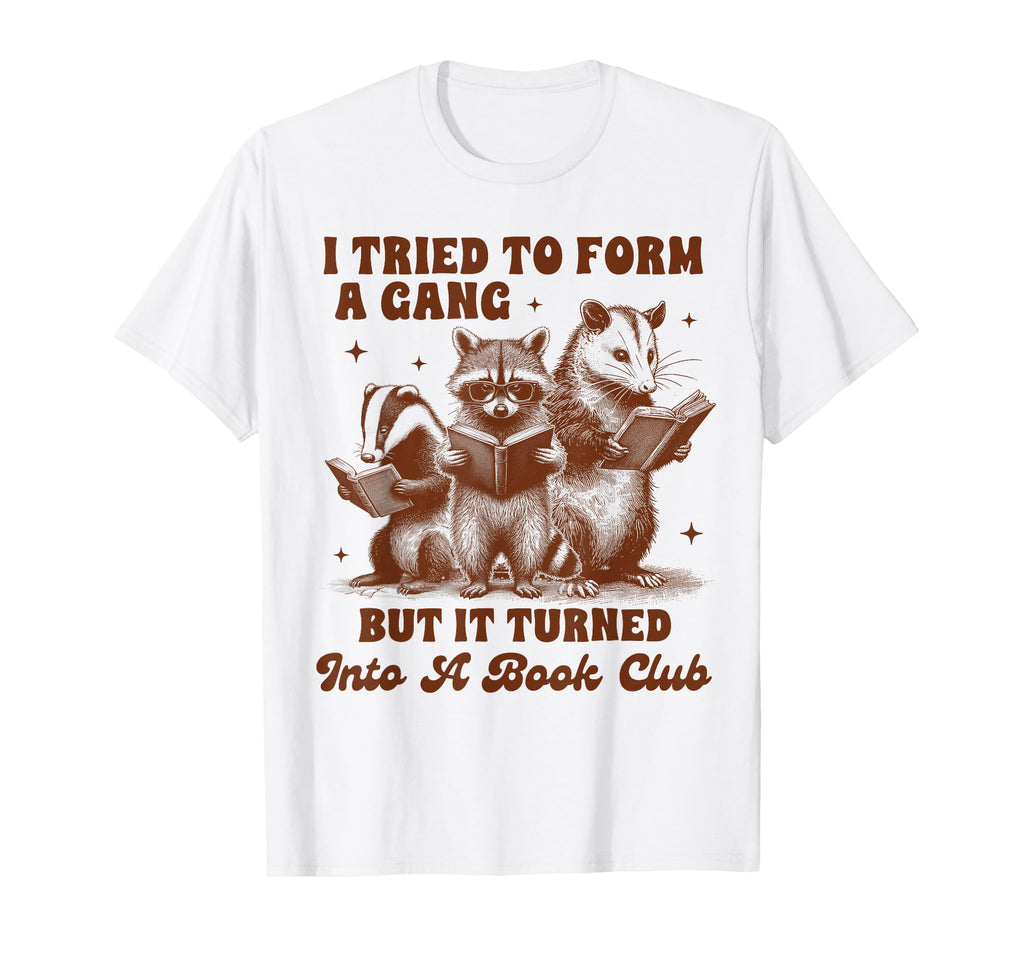 Reading Book Lover Racoon Book Club I T-Shirt - Unique Graphic Men Women - T-Shirt, Sweatshirt, Hoodie